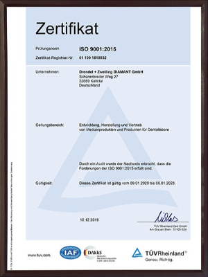 D+Z ISO 9001證書